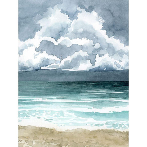 South Beach Storm II White Modern Wood Framed Art Print by Popp, Grace