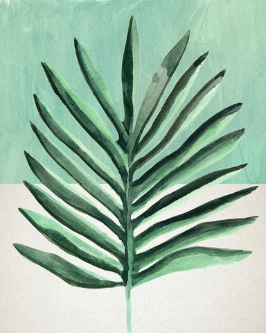 Verging Palm I White Modern Wood Framed Art Print with Double Matting by Warren, Annie