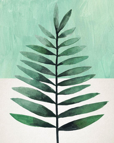 Verging Palm II White Modern Wood Framed Art Print with Double Matting by Warren, Annie