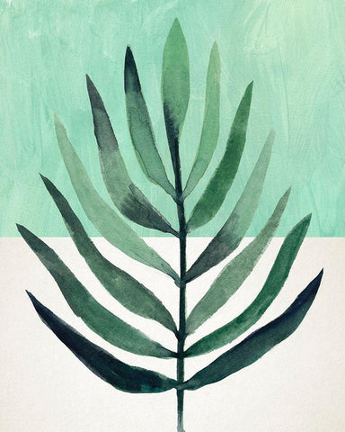 Verging Palm III White Modern Wood Framed Art Print with Double Matting by Warren, Annie