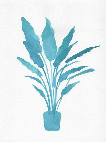 Watercolor House Plant I White Modern Wood Framed Art Print with Double Matting by Green, Jacob