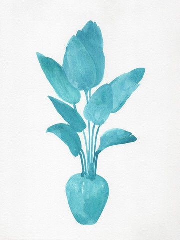 Watercolor House Plant II Black Ornate Wood Framed Art Print with Double Matting by Green, Jacob