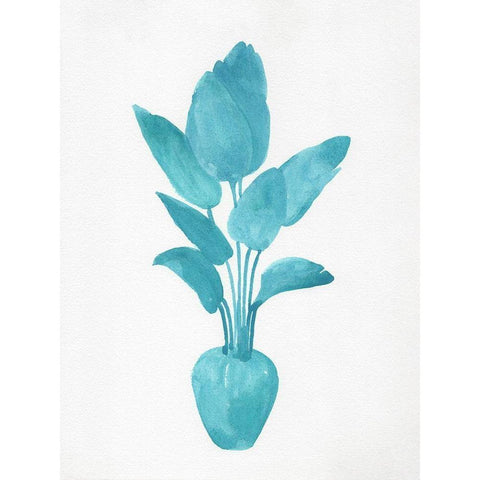 Watercolor House Plant II Black Modern Wood Framed Art Print by Green, Jacob