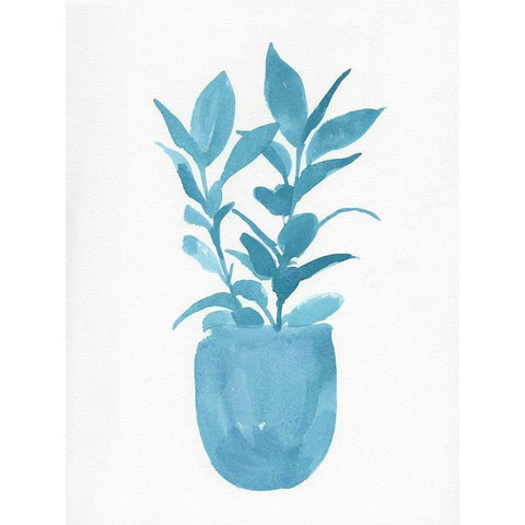 Watercolor House Plant III Black Modern Wood Framed Art Print by Green, Jacob