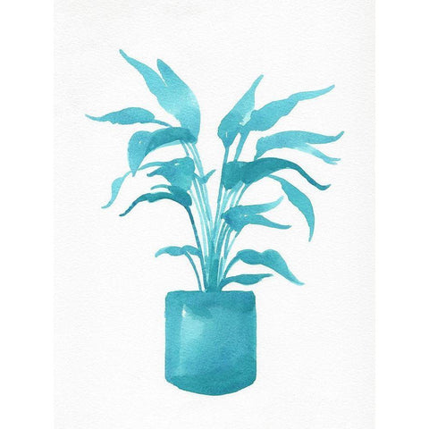 Watercolor House Plant IV White Modern Wood Framed Art Print by Green, Jacob