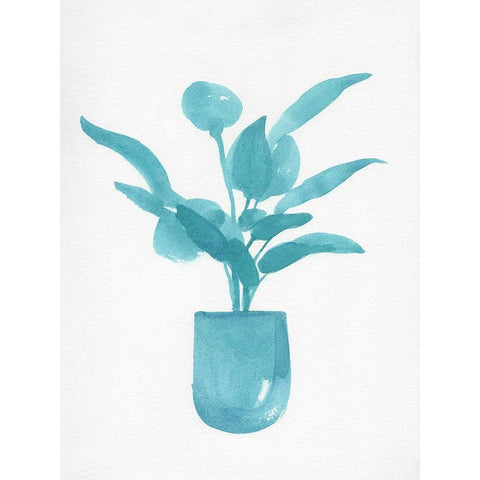 Watercolor House Plant VI Black Modern Wood Framed Art Print by Green, Jacob