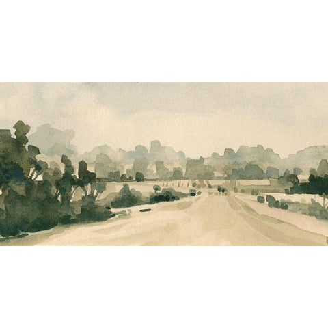 Rural Roads I Black Modern Wood Framed Art Print with Double Matting by Caroline, Emma