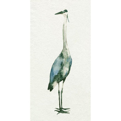 Deep Blue Heron II Black Modern Wood Framed Art Print with Double Matting by Caroline, Emma
