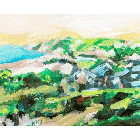 Spring Village I White Modern Wood Framed Art Print by Wang, Melissa