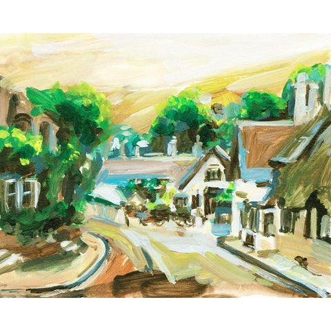 Spring Village II White Modern Wood Framed Art Print by Wang, Melissa