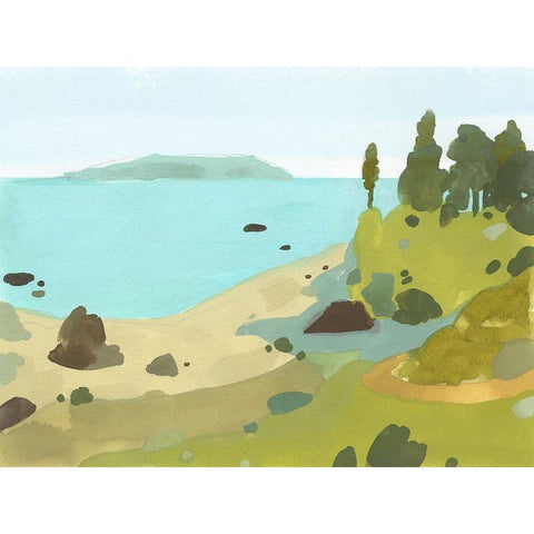 Coastal Inlet II White Modern Wood Framed Art Print by Green, Jacob