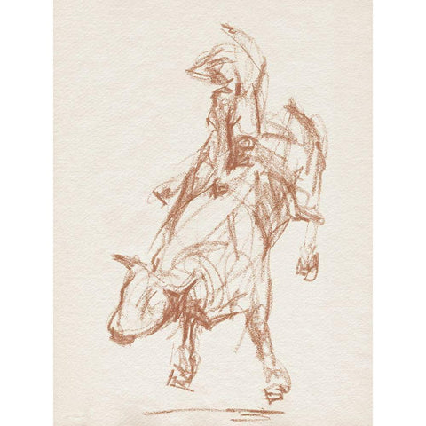 Rodeo Gestures in Sepia I White Modern Wood Framed Art Print by Parker, Jennifer Paxton