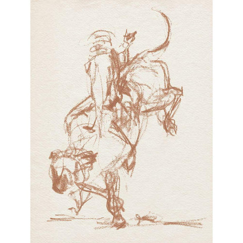 Rodeo Gestures in Sepia II White Modern Wood Framed Art Print by Parker, Jennifer Paxton