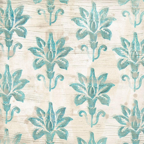 Serene Cerulean I Gold Ornate Wood Framed Art Print with Double Matting by Vess, June Erica