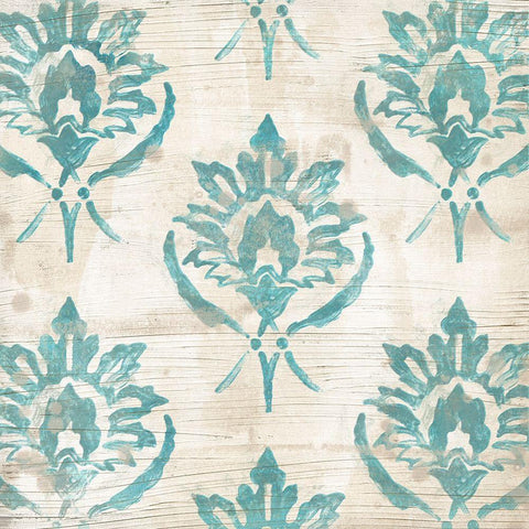 Serene Cerulean III White Modern Wood Framed Art Print with Double Matting by Vess, June Erica