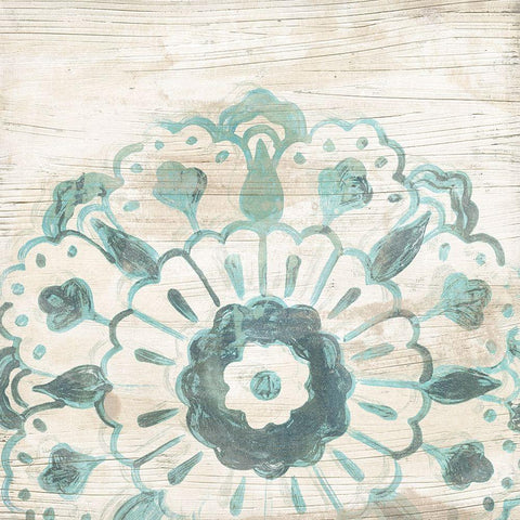 Serene Cerulean IV Black Ornate Wood Framed Art Print with Double Matting by Vess, June Erica