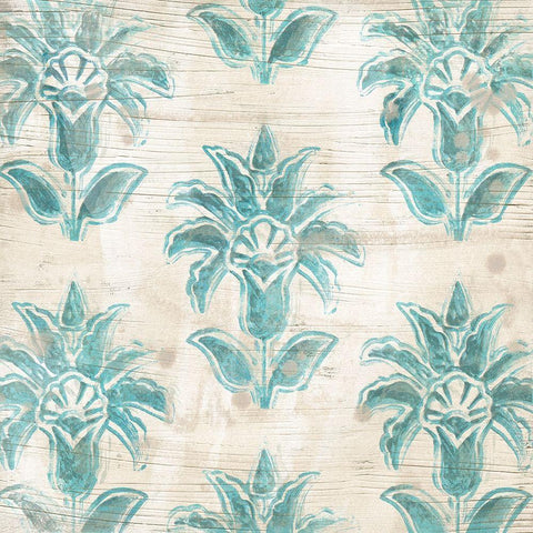 Serene Cerulean V Black Ornate Wood Framed Art Print with Double Matting by Vess, June Erica