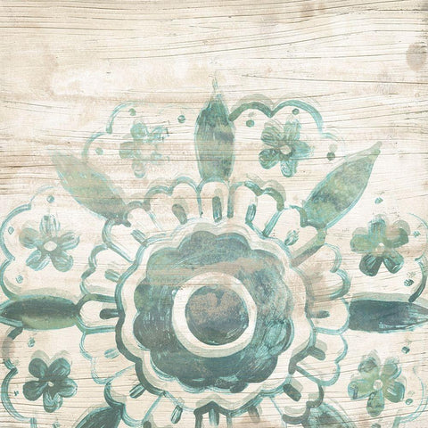 Serene Cerulean VI White Modern Wood Framed Art Print by Vess, June Erica