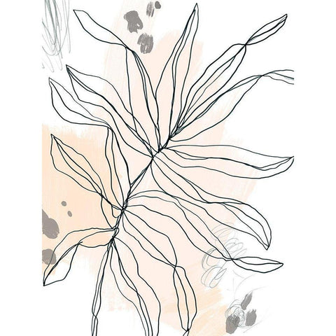 Palm Sketchbook I White Modern Wood Framed Art Print by Vess, June Erica