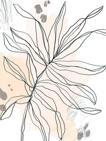 Palm Sketchbook I White Modern Wood Framed Art Print with Double Matting by Vess, June Erica