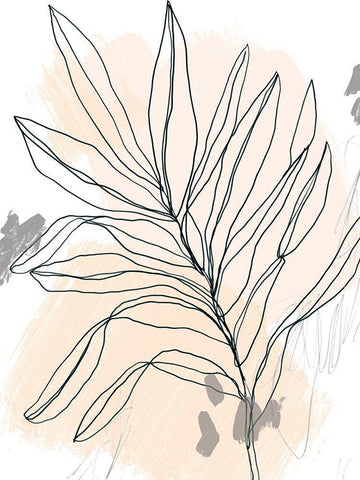 Palm Sketchbook II Black Ornate Wood Framed Art Print with Double Matting by Vess, June Erica