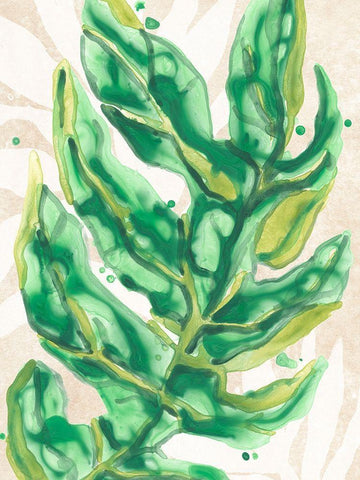 Parchment Palms III Black Ornate Wood Framed Art Print with Double Matting by Vess, June Erica