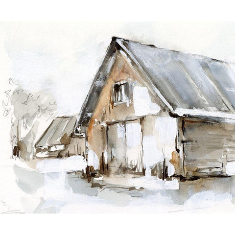 Dilapidated Barn I White Modern Wood Framed Art Print by Harper, Ethan