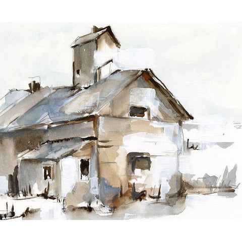 Dilapidated Barn II Black Modern Wood Framed Art Print by Harper, Ethan