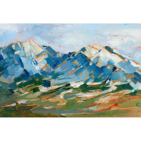 Blue Mountain Peaks I Black Modern Wood Framed Art Print with Double Matting by Harper, Ethan
