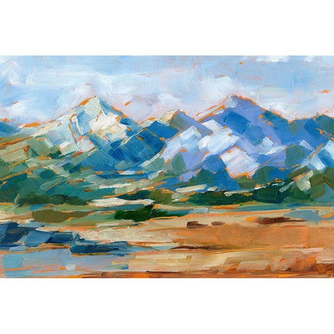 Blue Mountain Peaks II Black Modern Wood Framed Art Print with Double Matting by Harper, Ethan