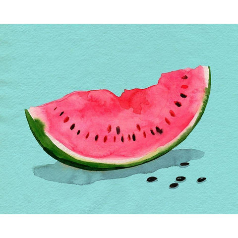 Summer Watermelon II White Modern Wood Framed Art Print by Popp, Grace