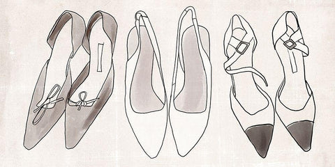Heels for Days III White Modern Wood Framed Art Print with Double Matting by Warren, Annie
