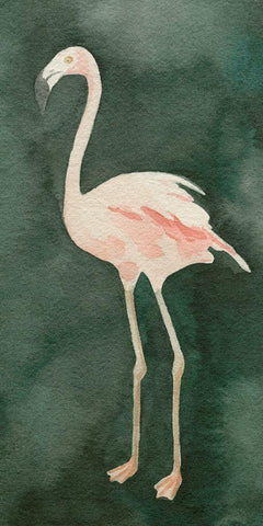 Forest Flamingo I White Modern Wood Framed Art Print with Double Matting by Caroline, Emma