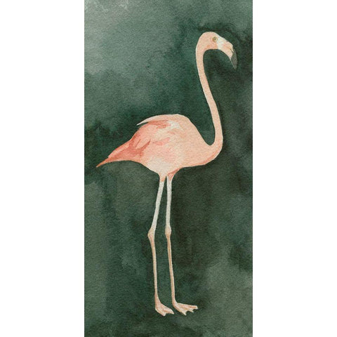 Forest Flamingo II White Modern Wood Framed Art Print by Caroline, Emma