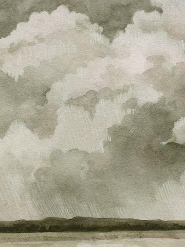 Big Dark Sky I White Modern Wood Framed Art Print with Double Matting by Caroline, Emma