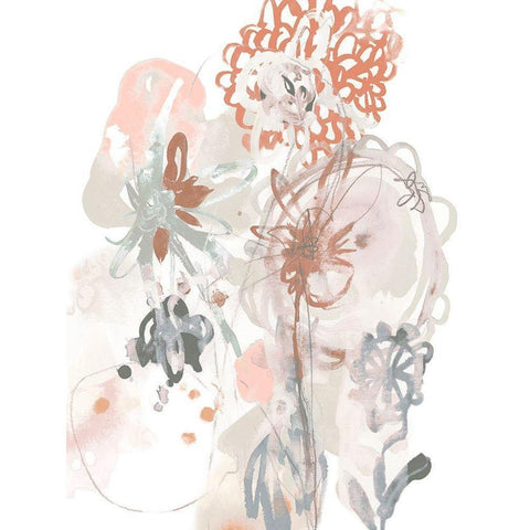 Petal Drift III Black Modern Wood Framed Art Print by Vess, June Erica