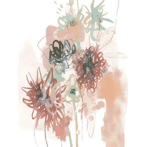 Petal Drift IV White Modern Wood Framed Art Print by Vess, June Erica