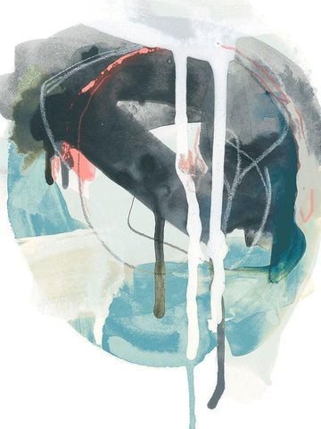 Stone Aperture II White Modern Wood Framed Art Print with Double Matting by Vess, June Erica