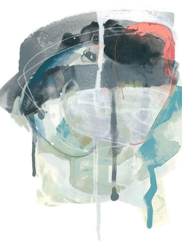 Stone Aperture III White Modern Wood Framed Art Print with Double Matting by Vess, June Erica