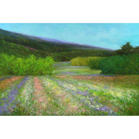 Spring Black Modern Wood Framed Art Print by Finch, Sheila