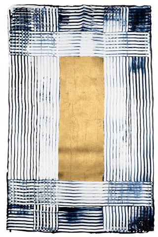 Embellished Junctures I White Modern Wood Framed Art Print with Double Matting by Lam, Vanna