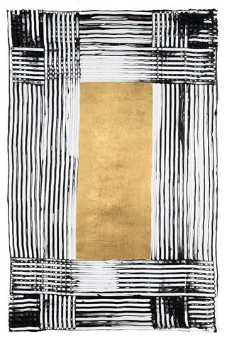 Embellished Junctures II White Modern Wood Framed Art Print with Double Matting by Lam, Vanna
