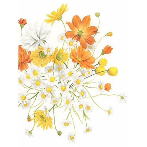 Sunny Wild Bouquet I White Modern Wood Framed Art Print by Popp, Grace