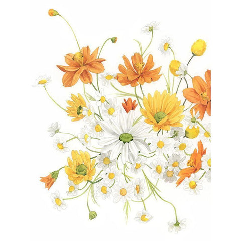 Sunny Wild Bouquet II White Modern Wood Framed Art Print by Popp, Grace