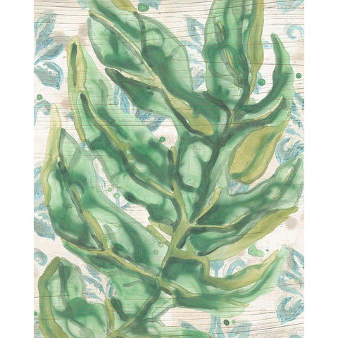 Palms And Patterns II White Modern Wood Framed Art Print by Vess, June Erica