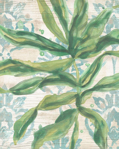 Palms And Patterns IV White Modern Wood Framed Art Print with Double Matting by Vess, June Erica