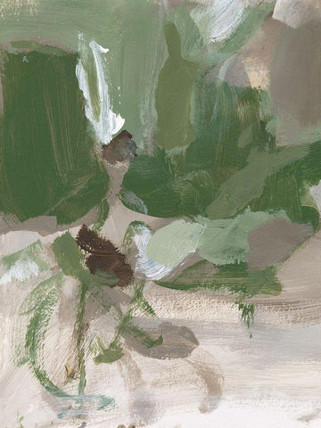 Green Tea II White Modern Wood Framed Art Print with Double Matting by Long, Christina