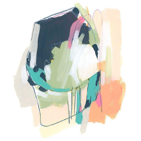 Full Circle Palette II White Modern Wood Framed Art Print with Double Matting by Vess, June Erica