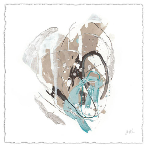 Tranquil Marks II Black Ornate Wood Framed Art Print with Double Matting by Vess, June Erica