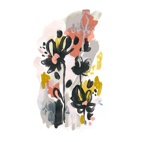 Gather Garden I Black Modern Wood Framed Art Print with Double Matting by Vess, June Erica